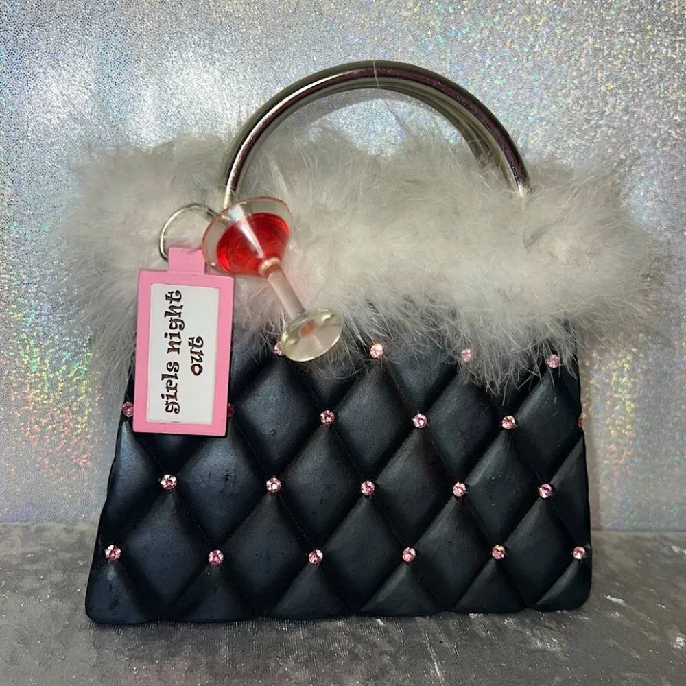 Rhinestone piggy bank purse girls night out martini drinking cup money holder